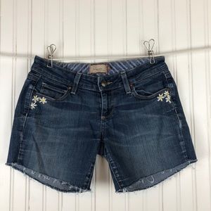Paige cutoffs embroidered shorts